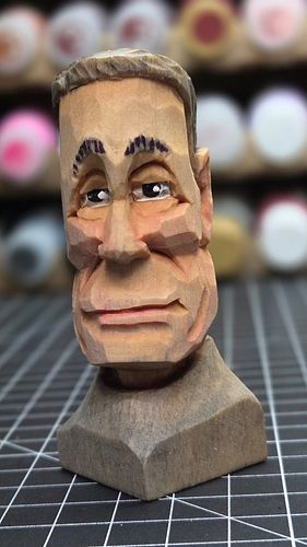 Painted my George Takei Caricature too, sealer just dried on him.  I feel like the likeness is WAY easier to see with the car...