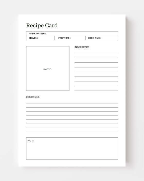 White Simple and Minimal Recipe Card planner product image (6)