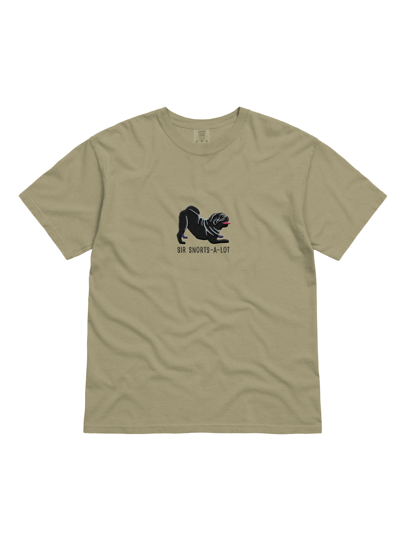 Sir Snorts-A-Lot T-Shirt(Embroidered) of a Pug(Black) product image (2)