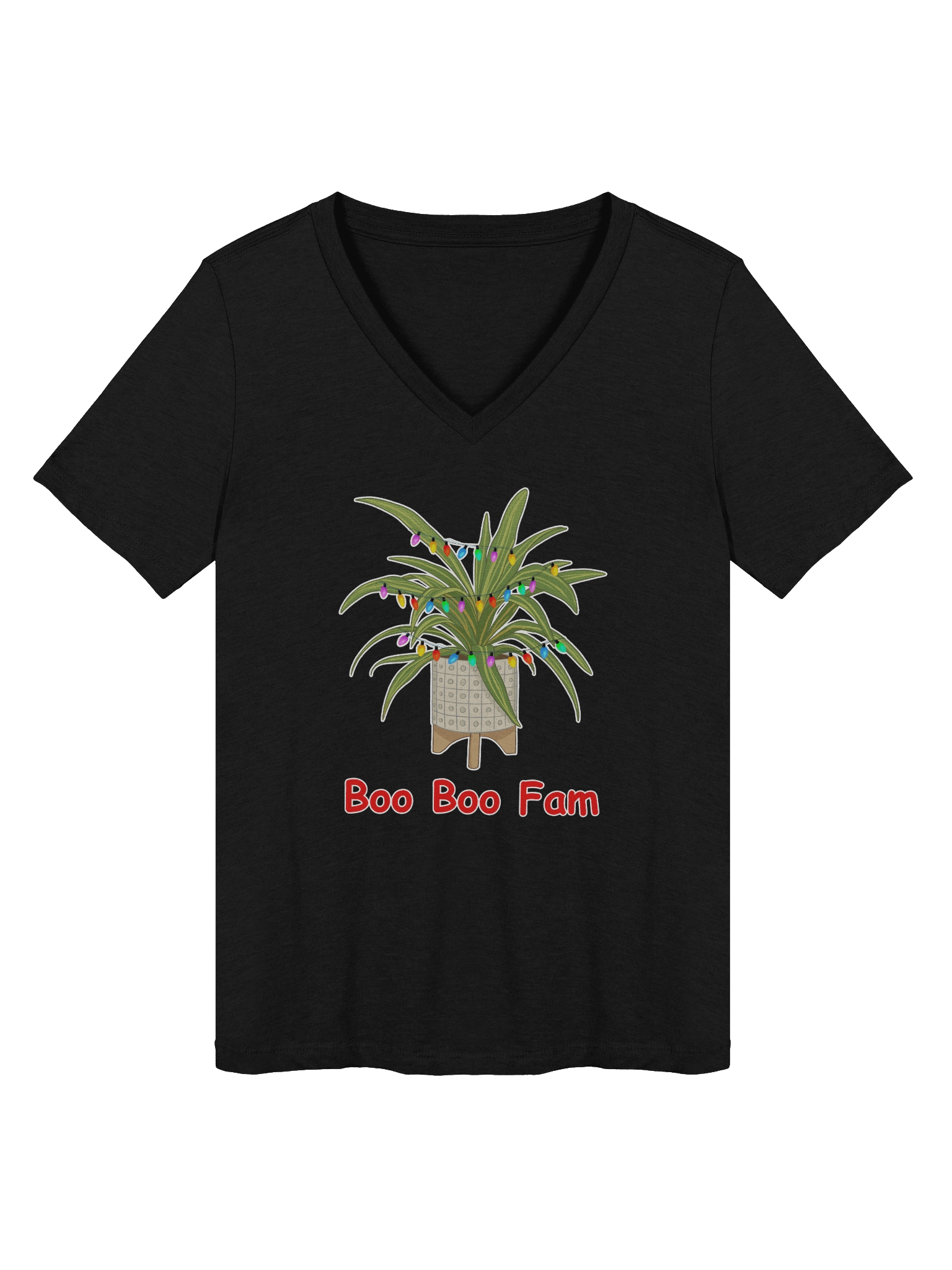 Women's Christmas Dragon Plant V Neck Tee Shirt product image (1)