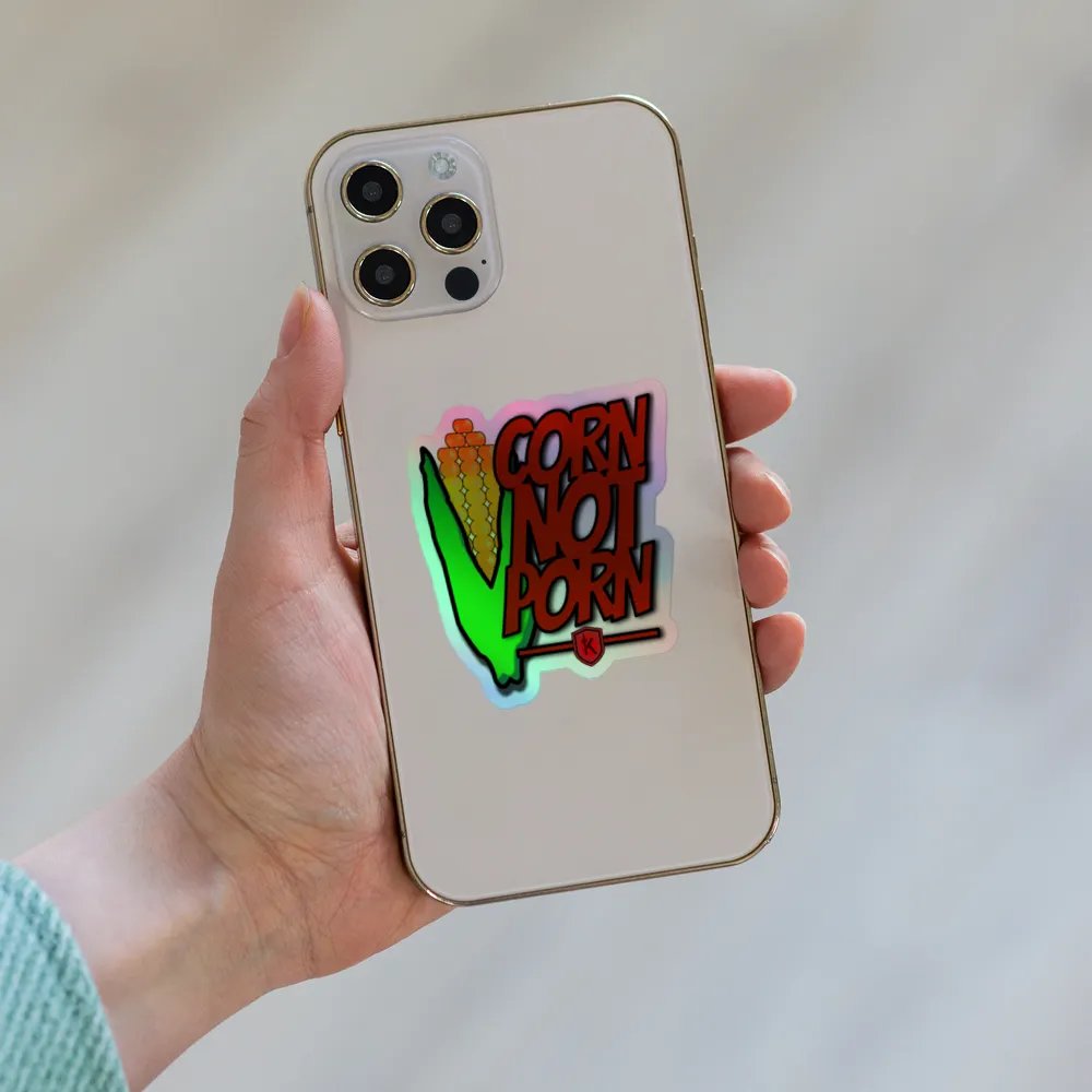 CORN NOT PORN Holographic Sticker product image (8)