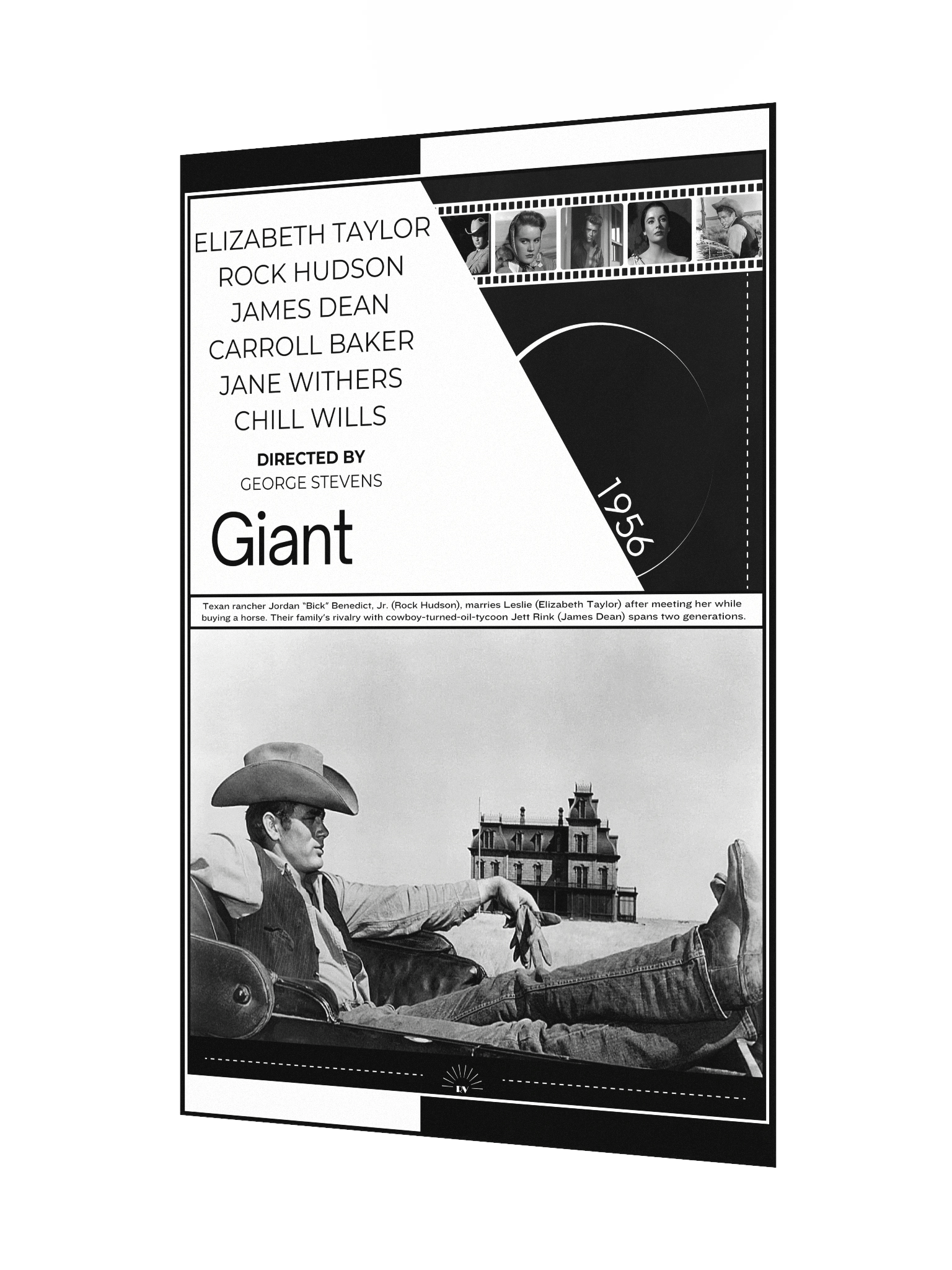 Giant with James Dean and Elizabeth Taylor 1956 | Movie Poster | 12x18 Wall Art product image (3)