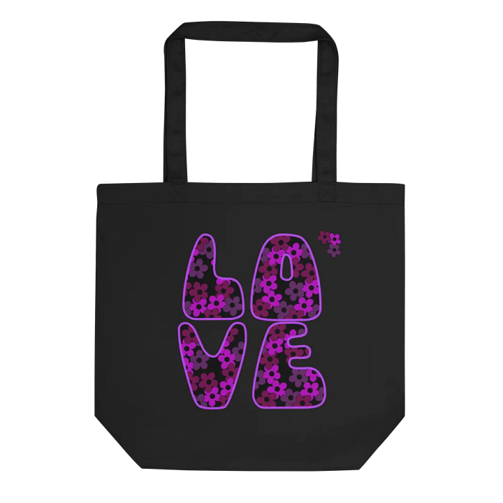 Fuchsia Pink LOVE Text Eco-Friendly Tote Bag product image (1)