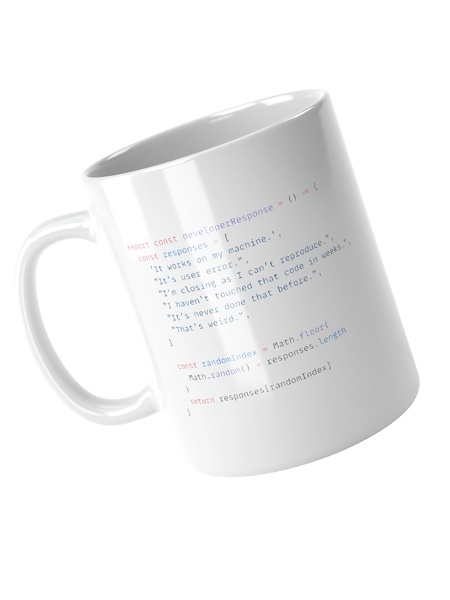 Developer Excuse Javascript Mug - White product image (4)