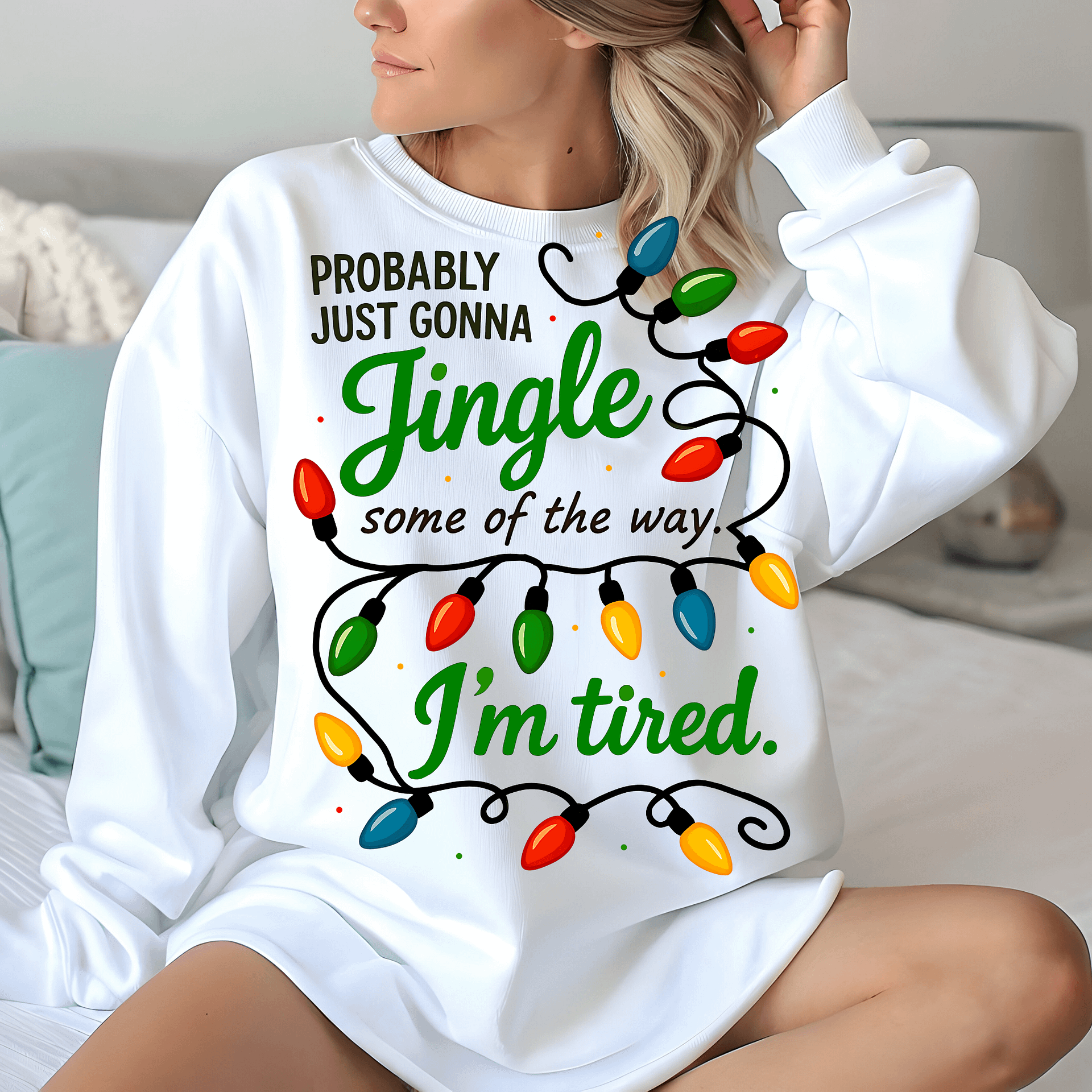Jingle Some Of The Way | Funny Tired Christmas Sweatshirt product image (7)