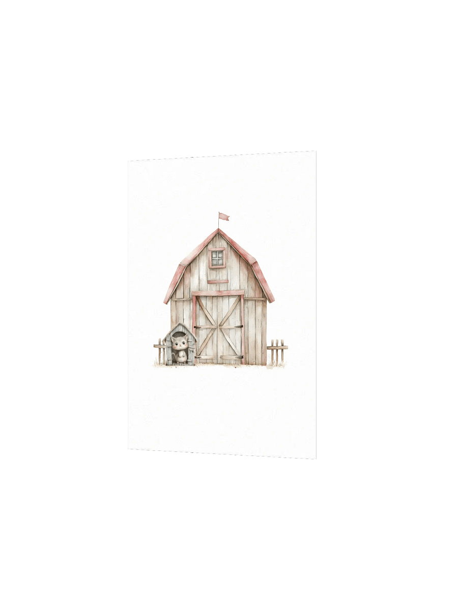 Watercolor Barnyard Cat Nursery Decor Print product image (3)