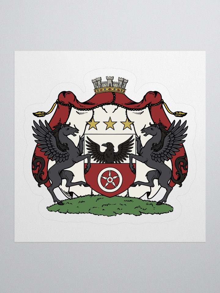 Raven and Pegasus Coat of Arms Kiss Cut Sticker product image (2)