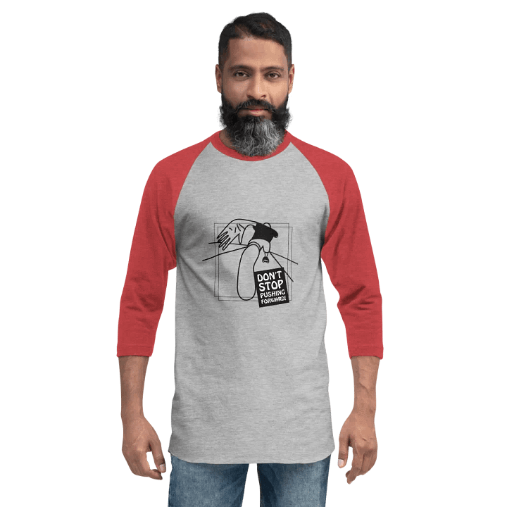 American Style College Raglan Tee - Heather Grey/Heather Red product image (2)