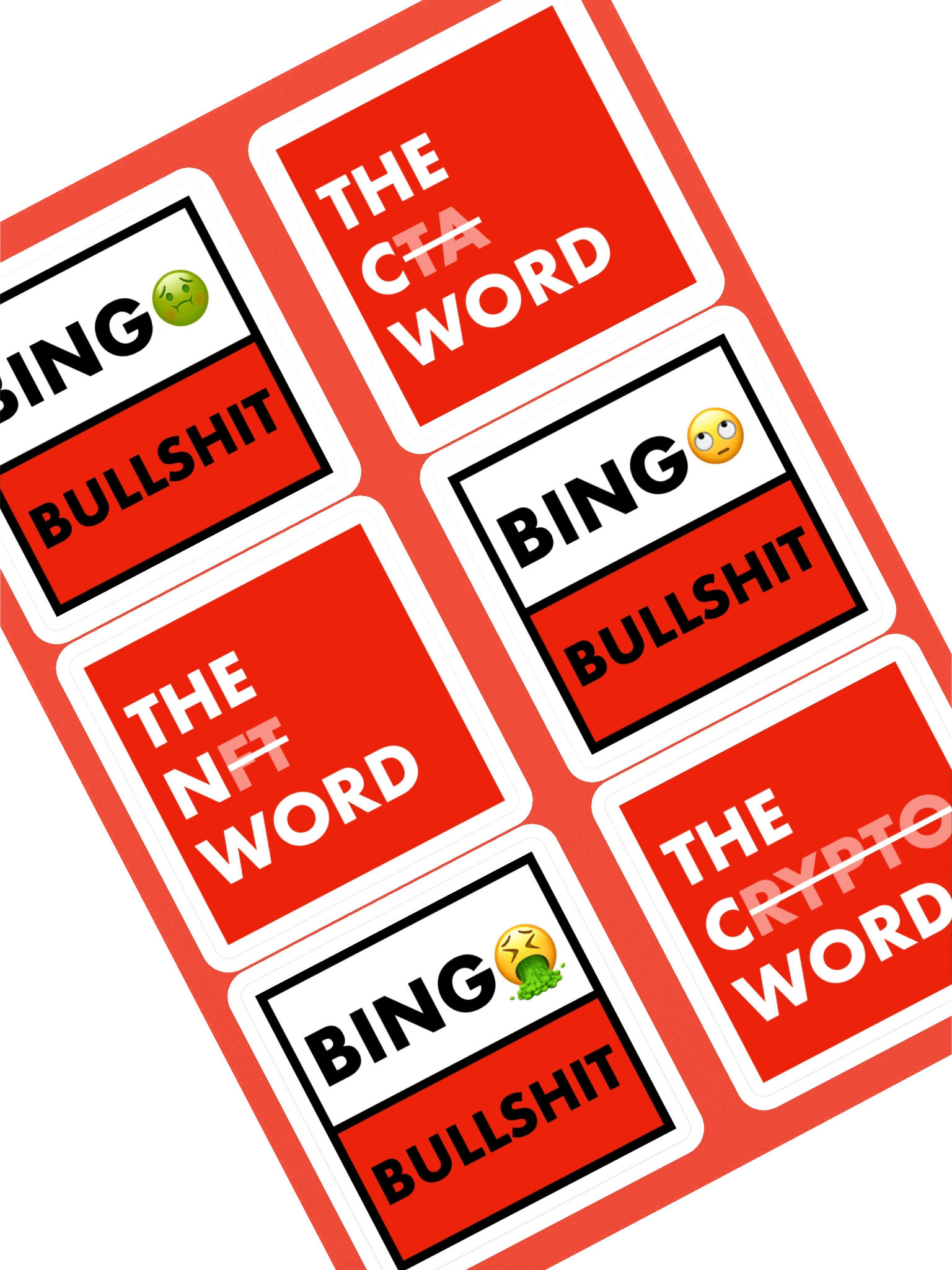 6 stickers BINGO BULLSHIT • planche A5 product image (1)