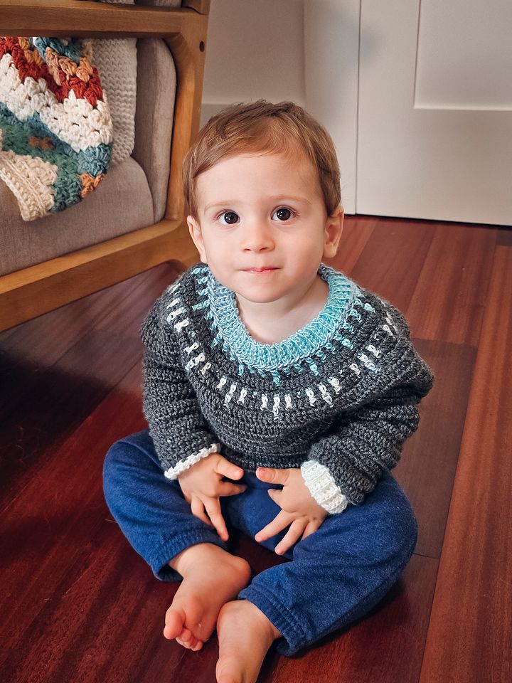 Mosaic Ridge Child Crochet Pullover Pattern product image (2)