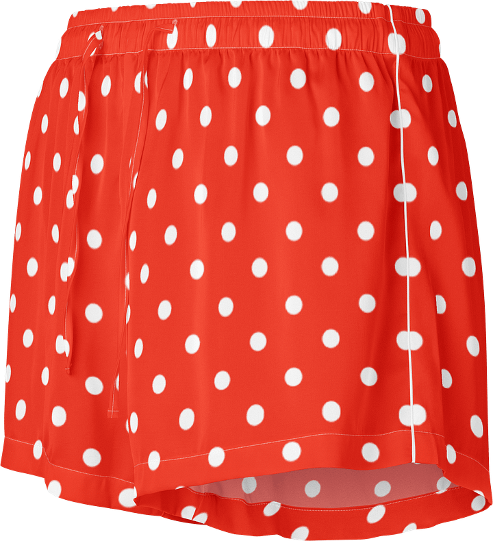 White Polka Dots on Red Women's Pajama Shorts product image (1)