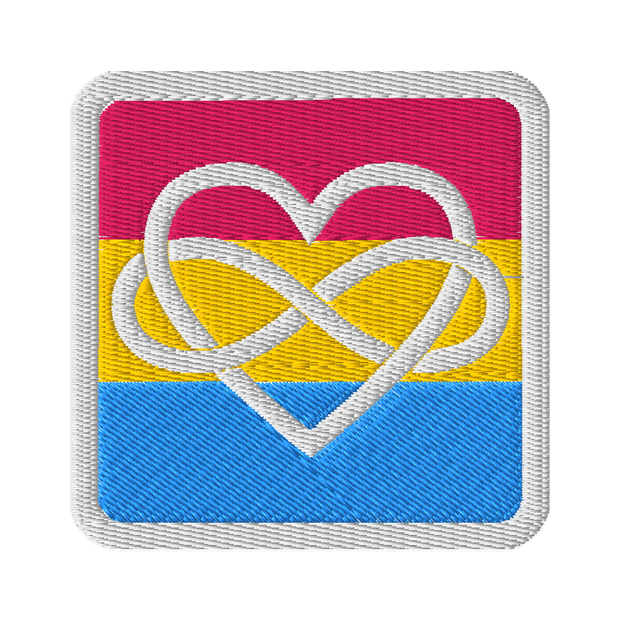 Pansexual Poly Infinity Heart Patch - Square product image (1)