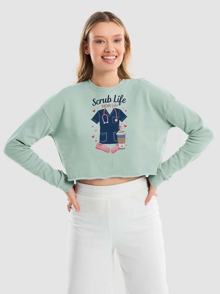 Mom Life Scrub Life Crop Sweatshirt product image (18)