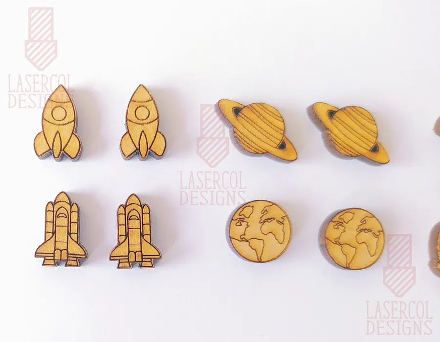 Space Cut Outs and Stud Earrings - Laser Cut Files product image (5)