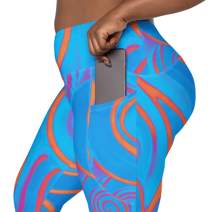 Funky Blue Dreams Liquid Tie-Dye Women's Leggings product image (5)