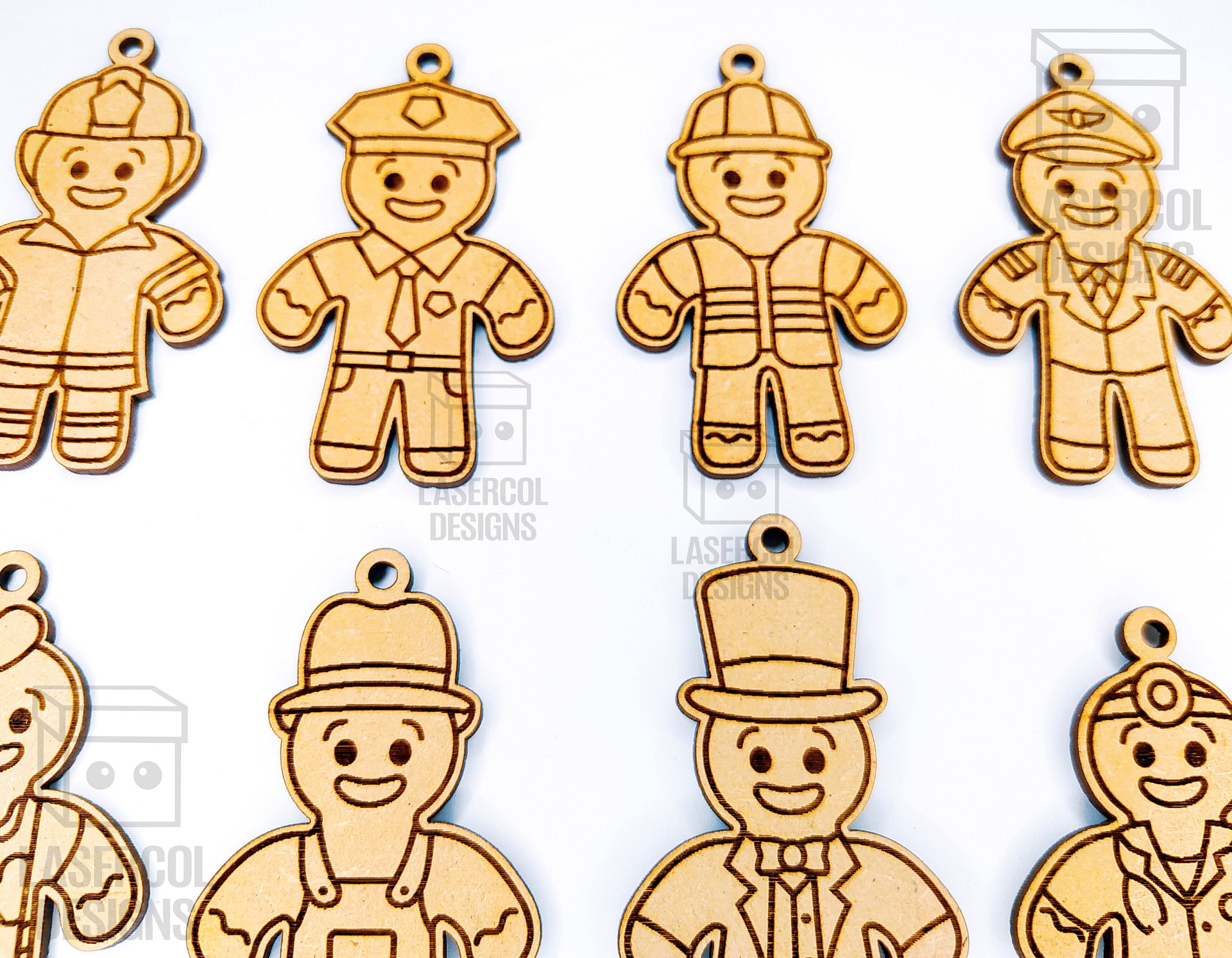 Gingerbread Cookies Christmas Ornaments Set 3 - Laser Cut Files product image (6)