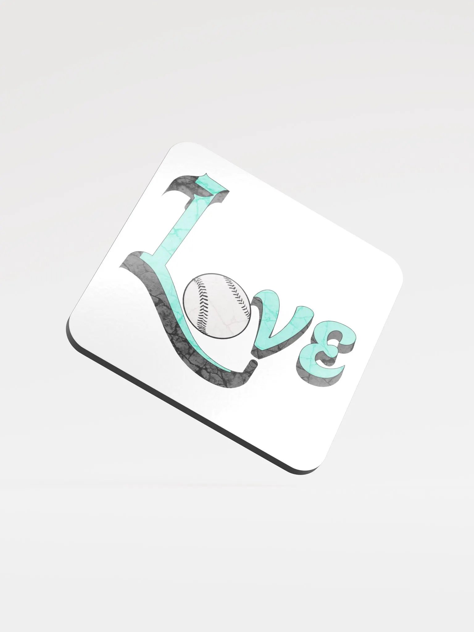Love Baseball Glossed Cork Coaster product image (2)
