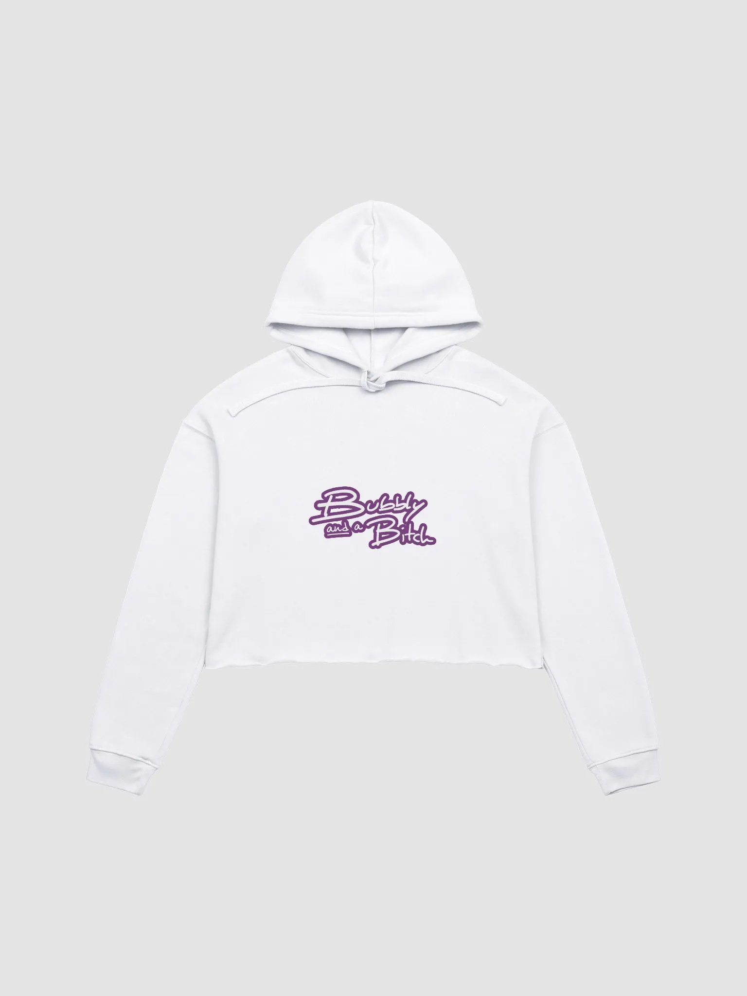 Bubbly and a B*tch (lined design, #763D7D) fleece cropped hoodie product image (2)
