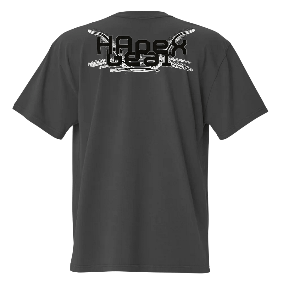Black HApex Gear Black Logo Premium Oversized Faded T-Shirt product image (1)