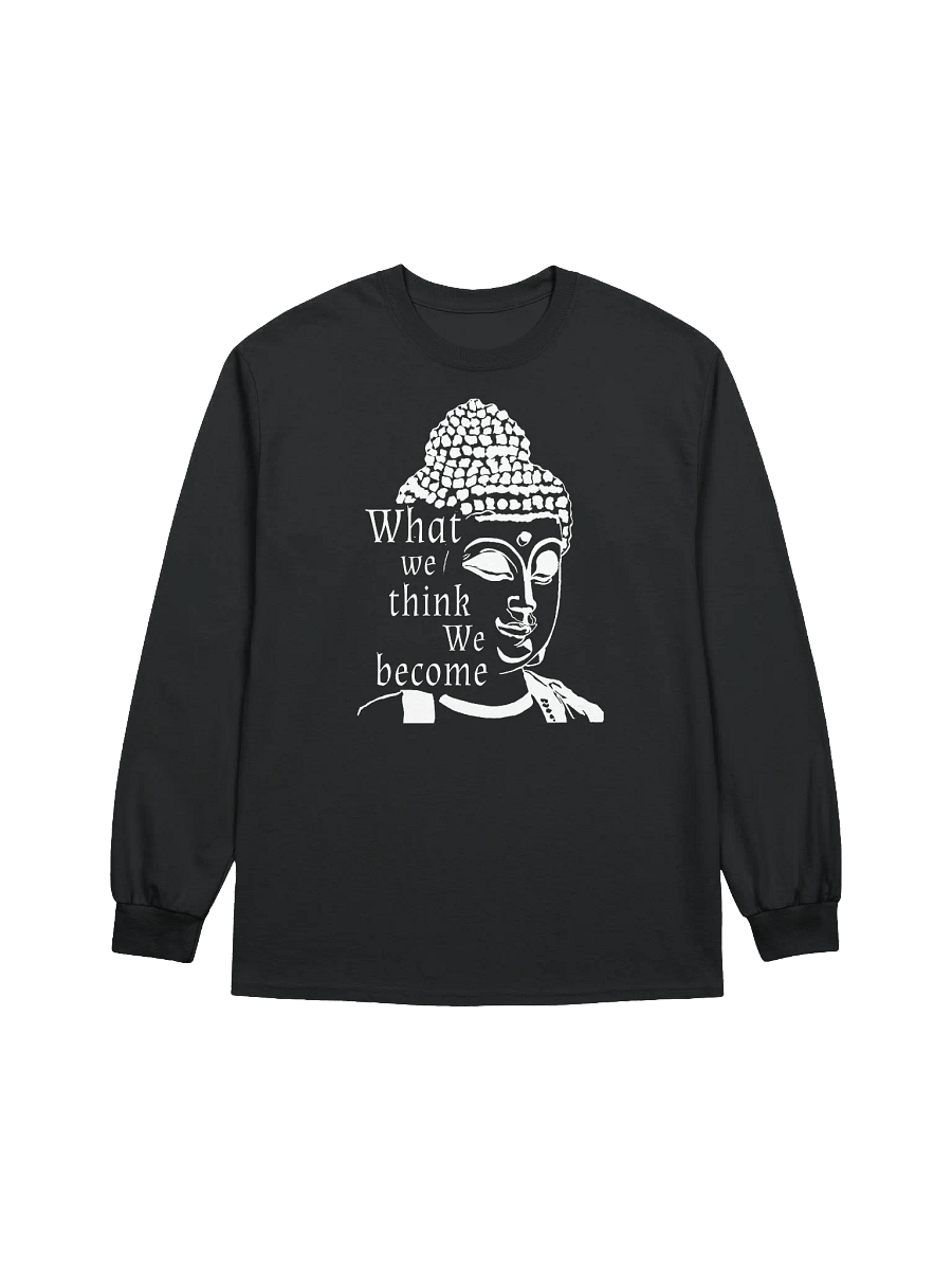 What We Think We Become Long-Sleeve T-Shirt - white print product image (1)