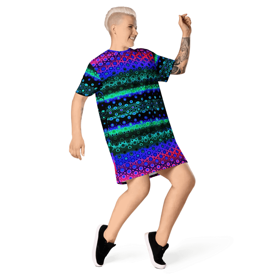 Abstract Multicoloured Pattern T Shirt Dress product image (5)