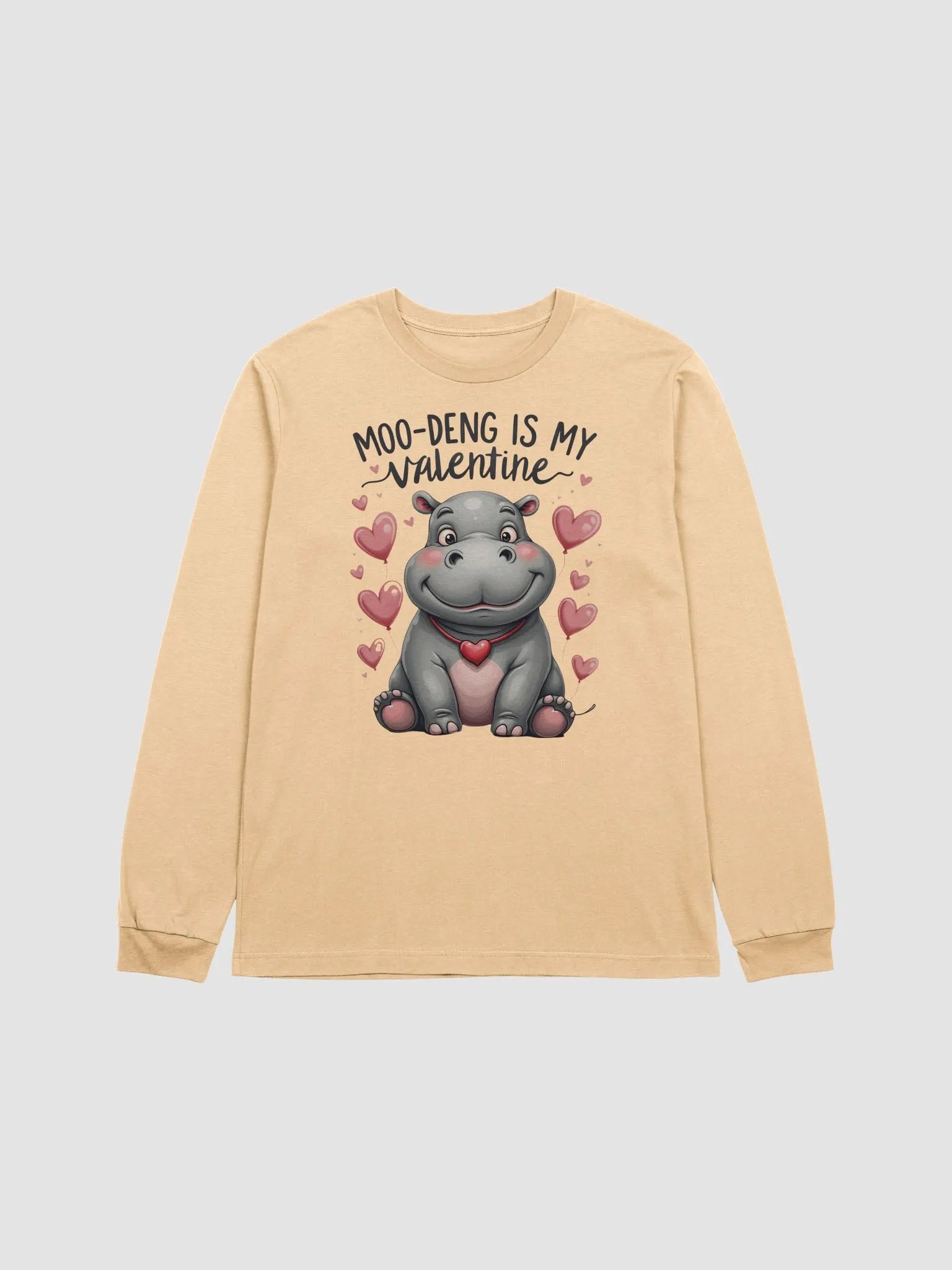 Moo-Deng is My Valentine - Long Sleeve Tee product image (7)