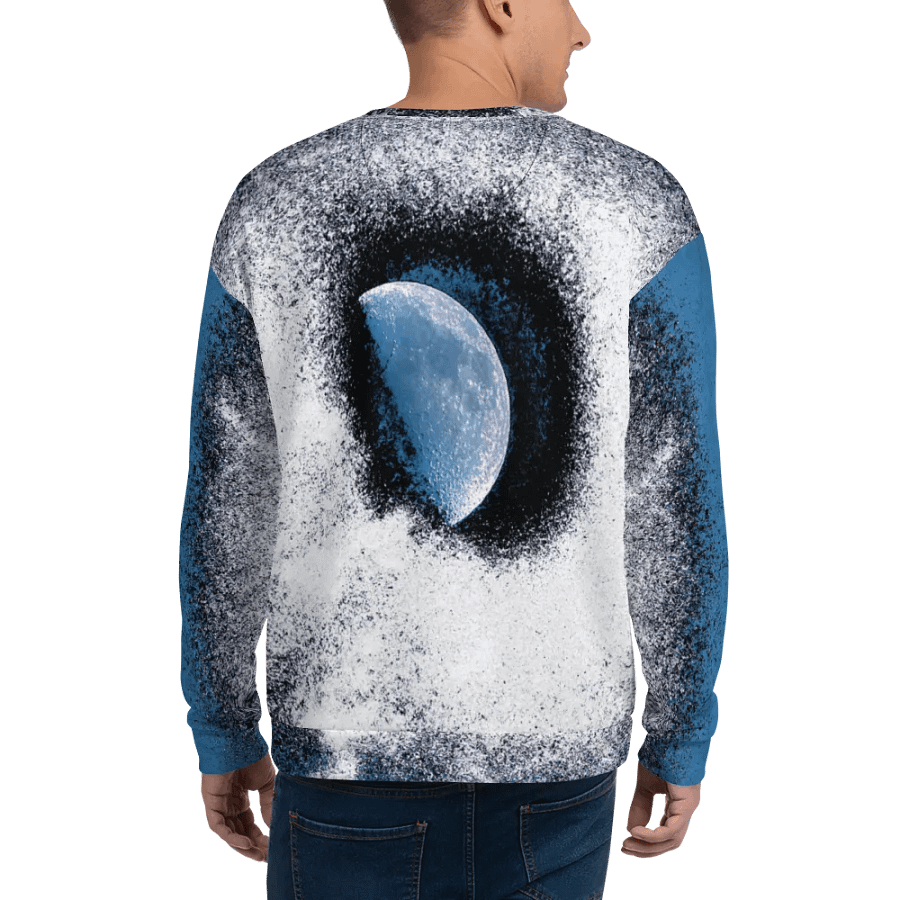 Abstract Darker Coloured Disintegrating Moon Unisex Sweatshirt product image (9)