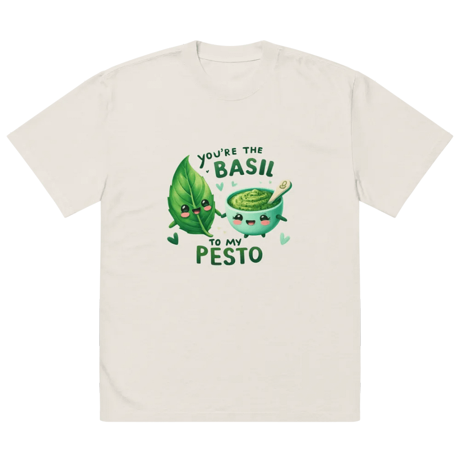 Basil to my Pesto - Word Pun Oversized Tee product image (2)