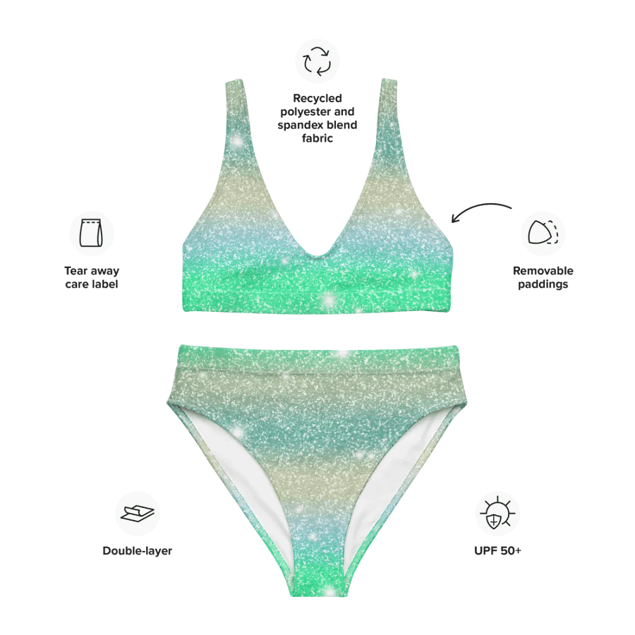 Glitter Unicorn Texture Design High Waisted Bikini (2) product image (3)