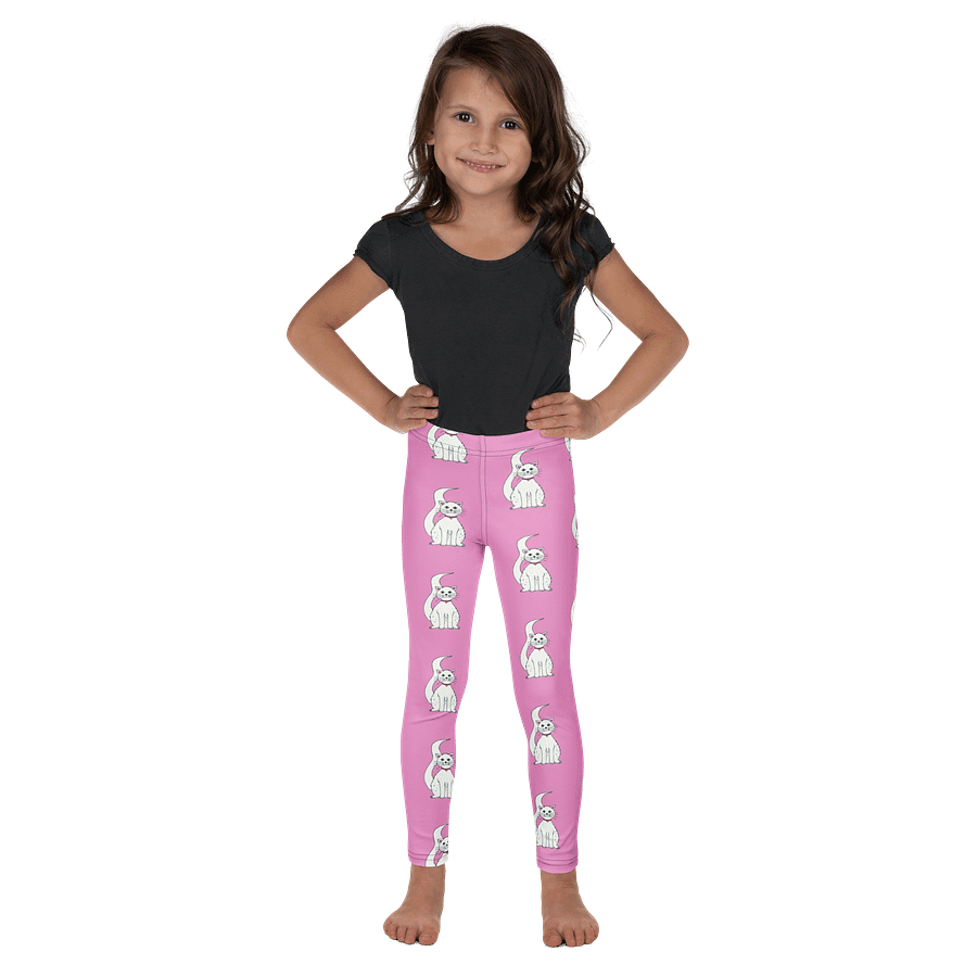 White Cat (art by Dina R.) acrylic painting picture - Kids Leggings product image (1)