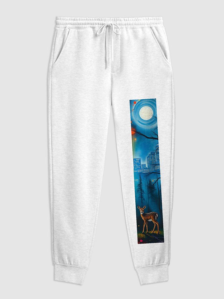 Lunar Cityscape with Deer Fleece Joggers product image (1)