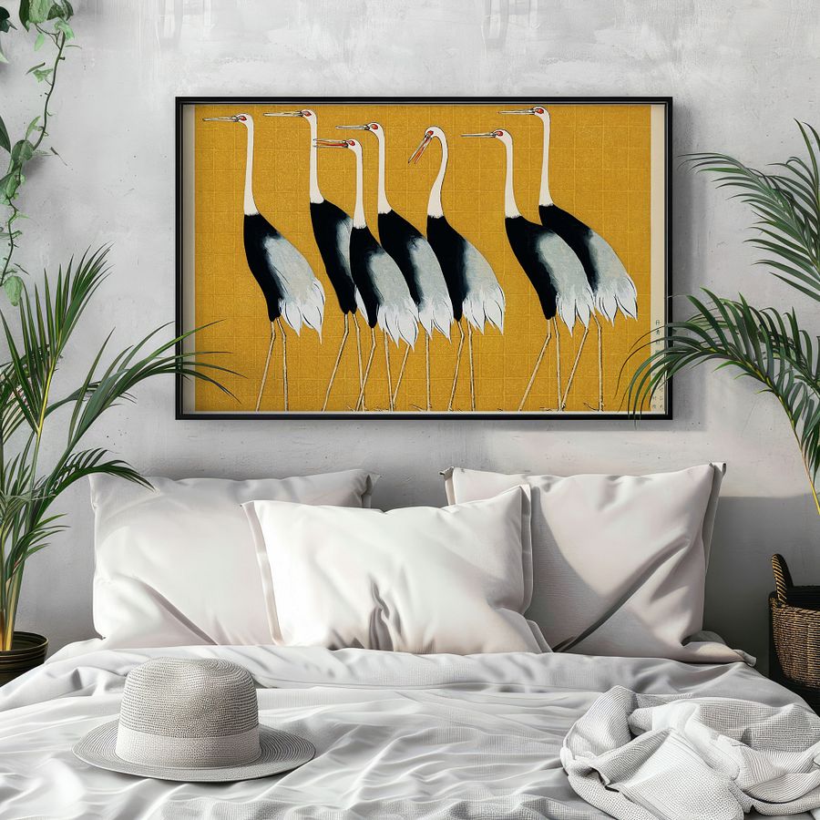 Red Crowned Cranes by Ogata Korin Vintage Japanese Woodblock Print product image (21)
