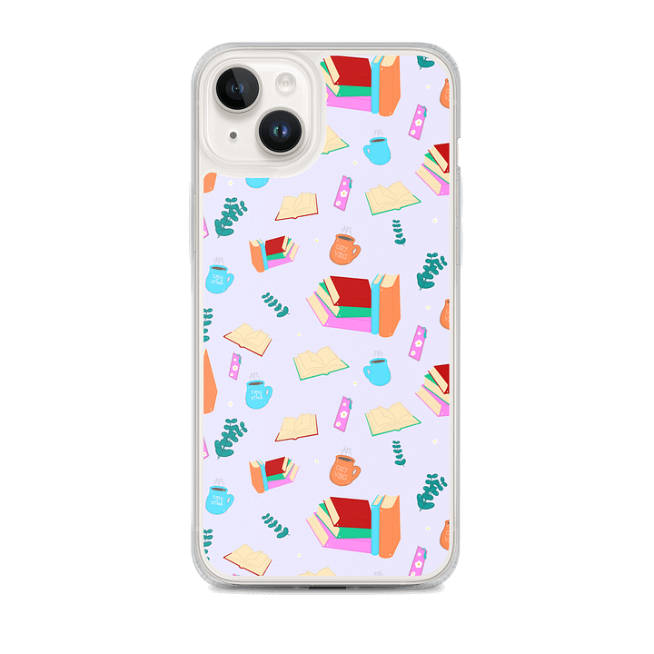 Cozy Book Lovers Pattern-Purple Background Phone Case product image (2)