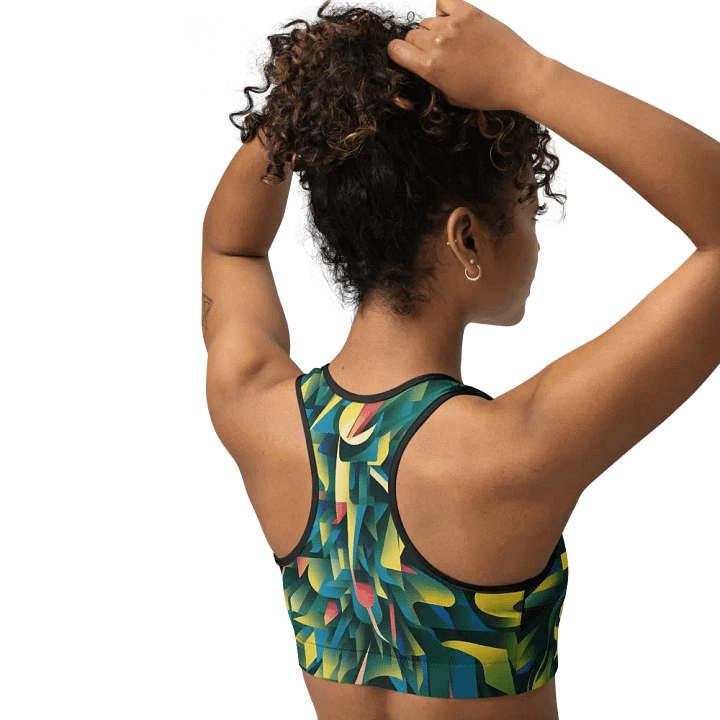 Abstract Lithographic Pattern Design Sports Bra - V8 product image (2)