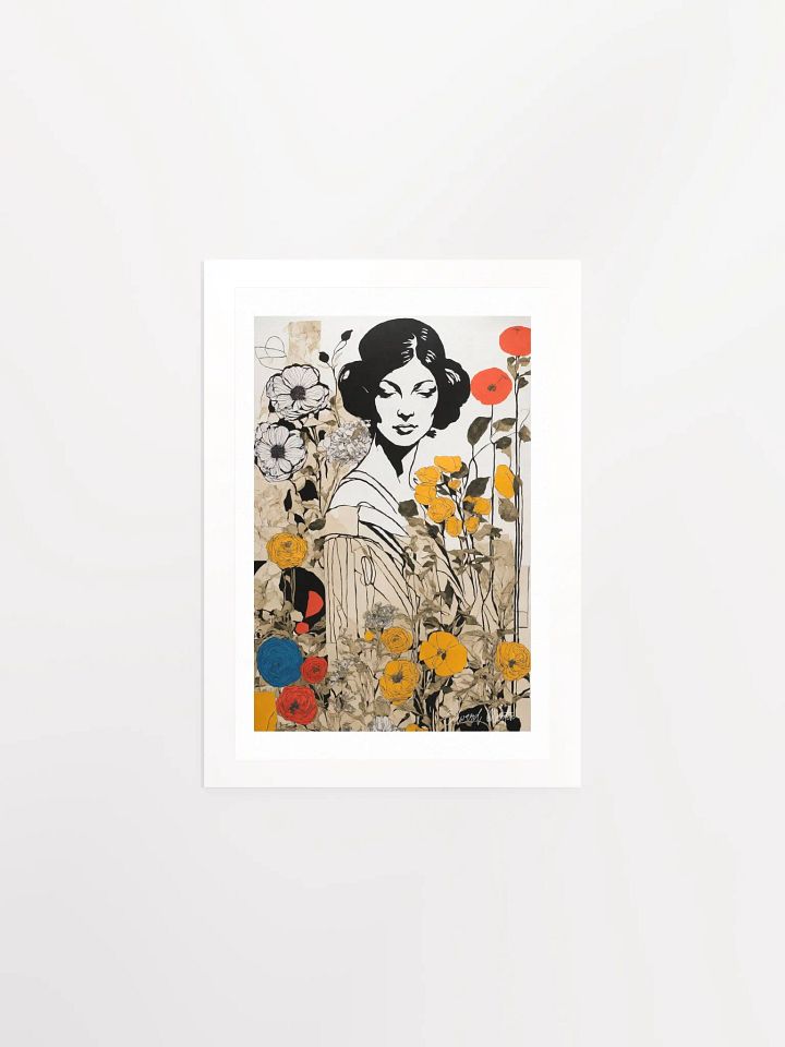 'Gina in the Garden' by Edward Martin: Mixed Media Collage Print product image (2)