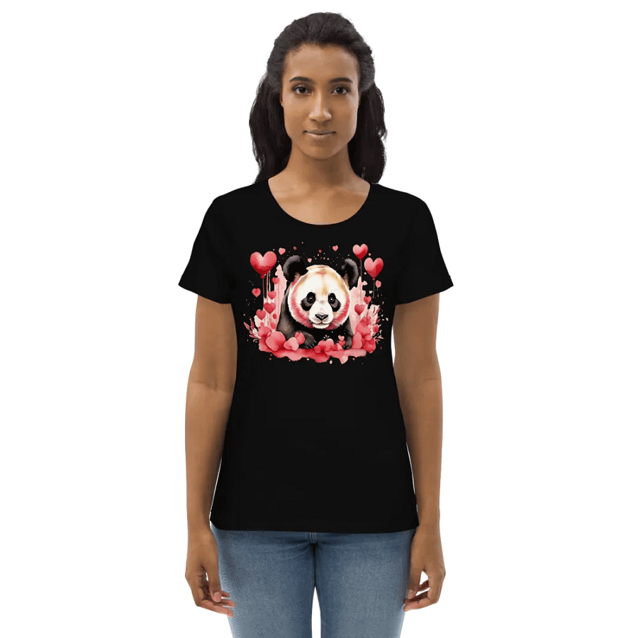 Panda Perfection: Playful Women's Fitted Tee product image (3)