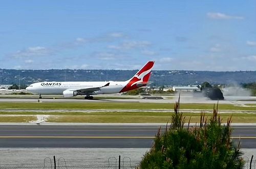 Qantas vs Runway; Qantas Wins the Fight! QF71 departing out of Perth with the tarmac not too far behind