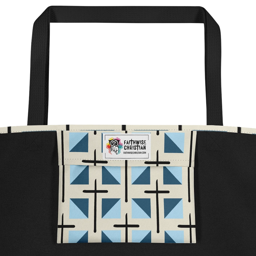 Blue Cross Quilted Patterned Tote Bag product image (5)