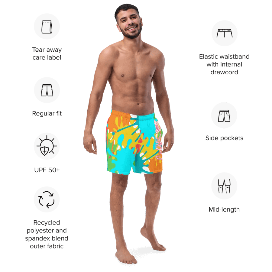 JustCabrian Splat! Print Swim Trunks product image (10)