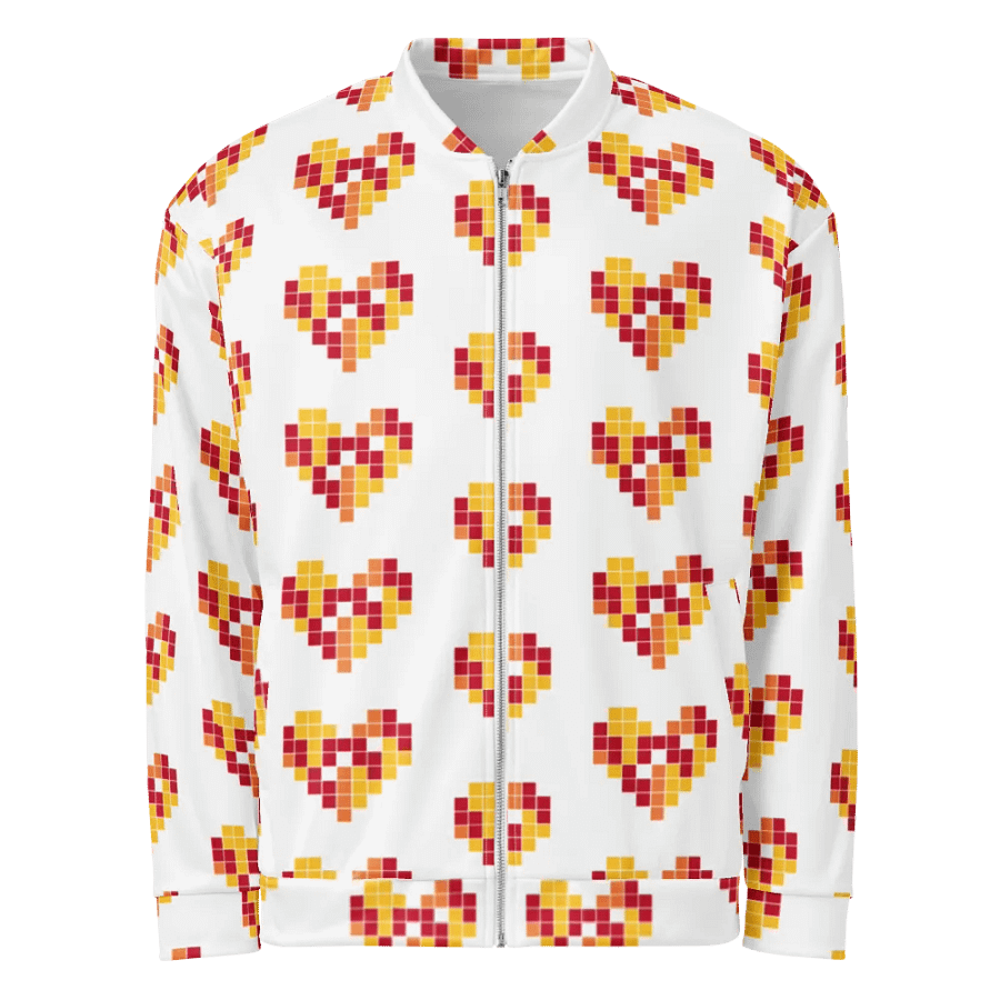 Pixel Heart All-Over Bomber Jacket product image (1)