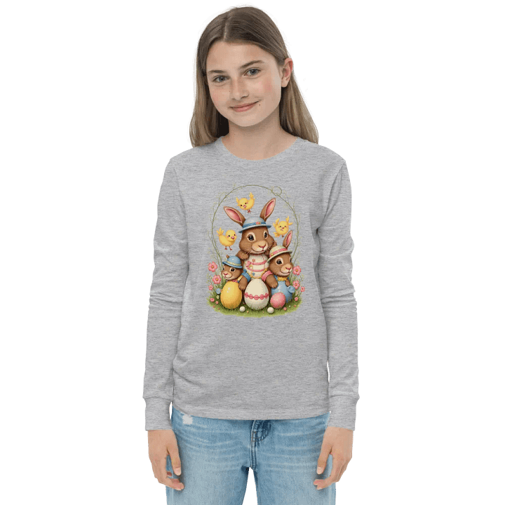 Springtime Bunnies Youth Long Sleeve Tee product image (4)