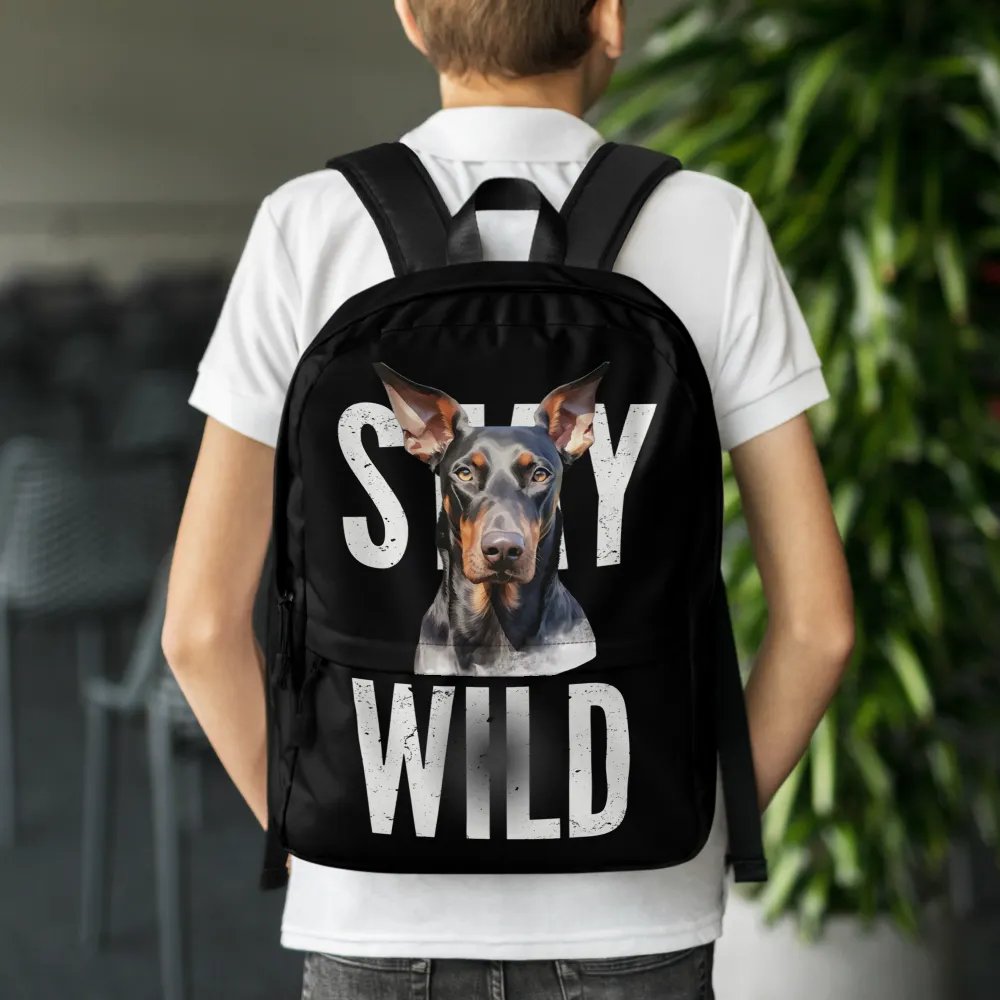Stay Wild Doberman All-Over Print Backpack product image (2)