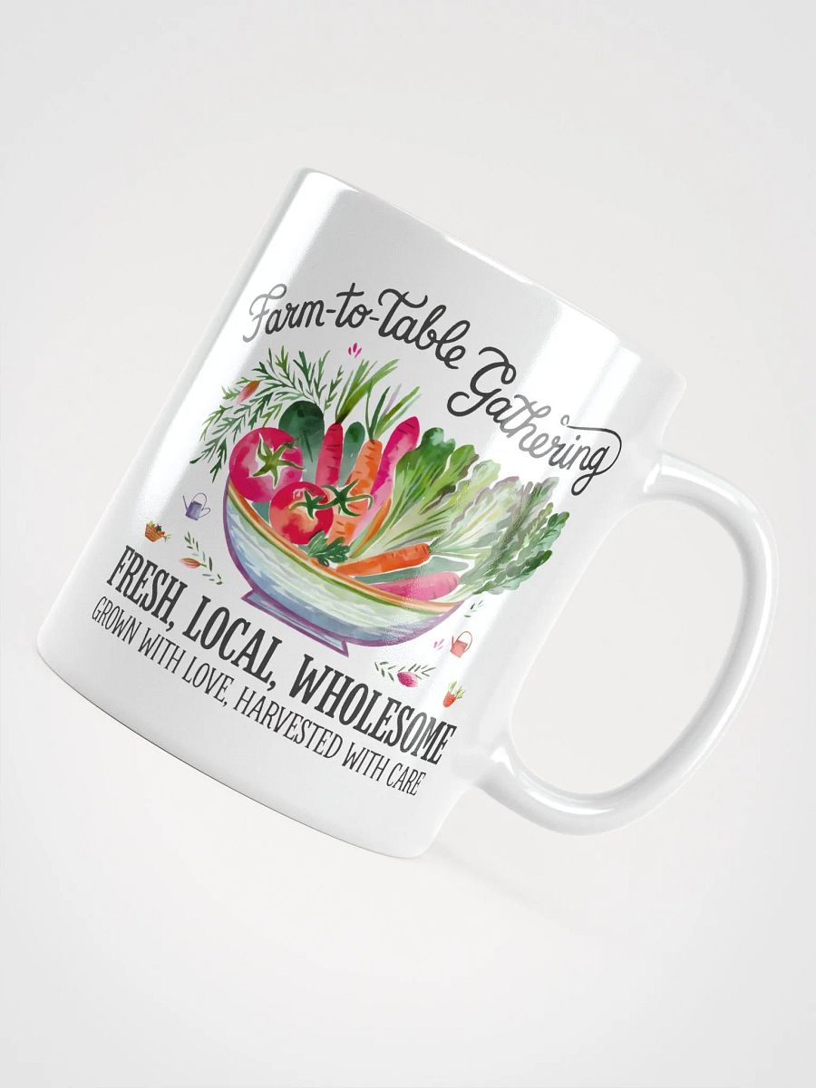 Farm to Table Gathering White Glossy Mug product image (11)