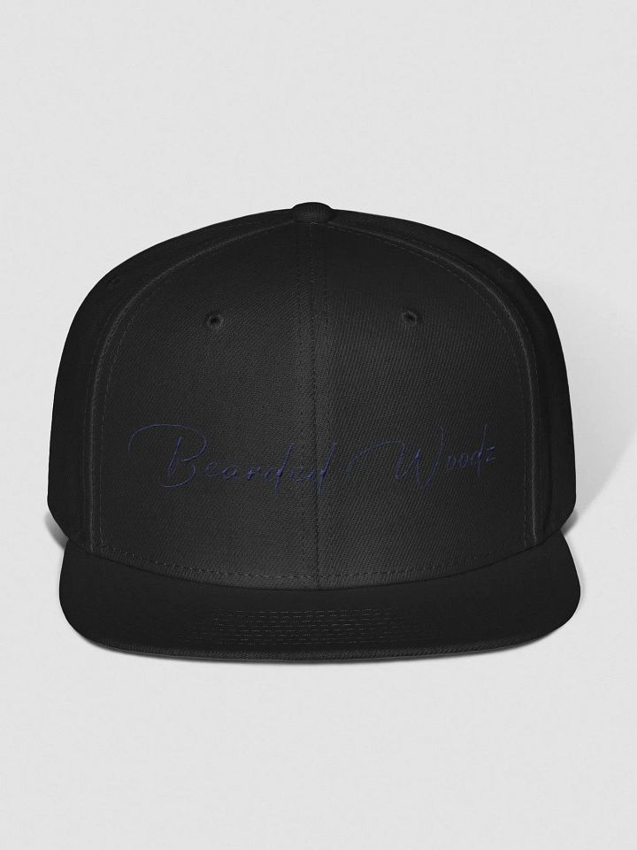 Bearded Woodz Signature Snapback Cap (Navy Embroidery) product image (1)