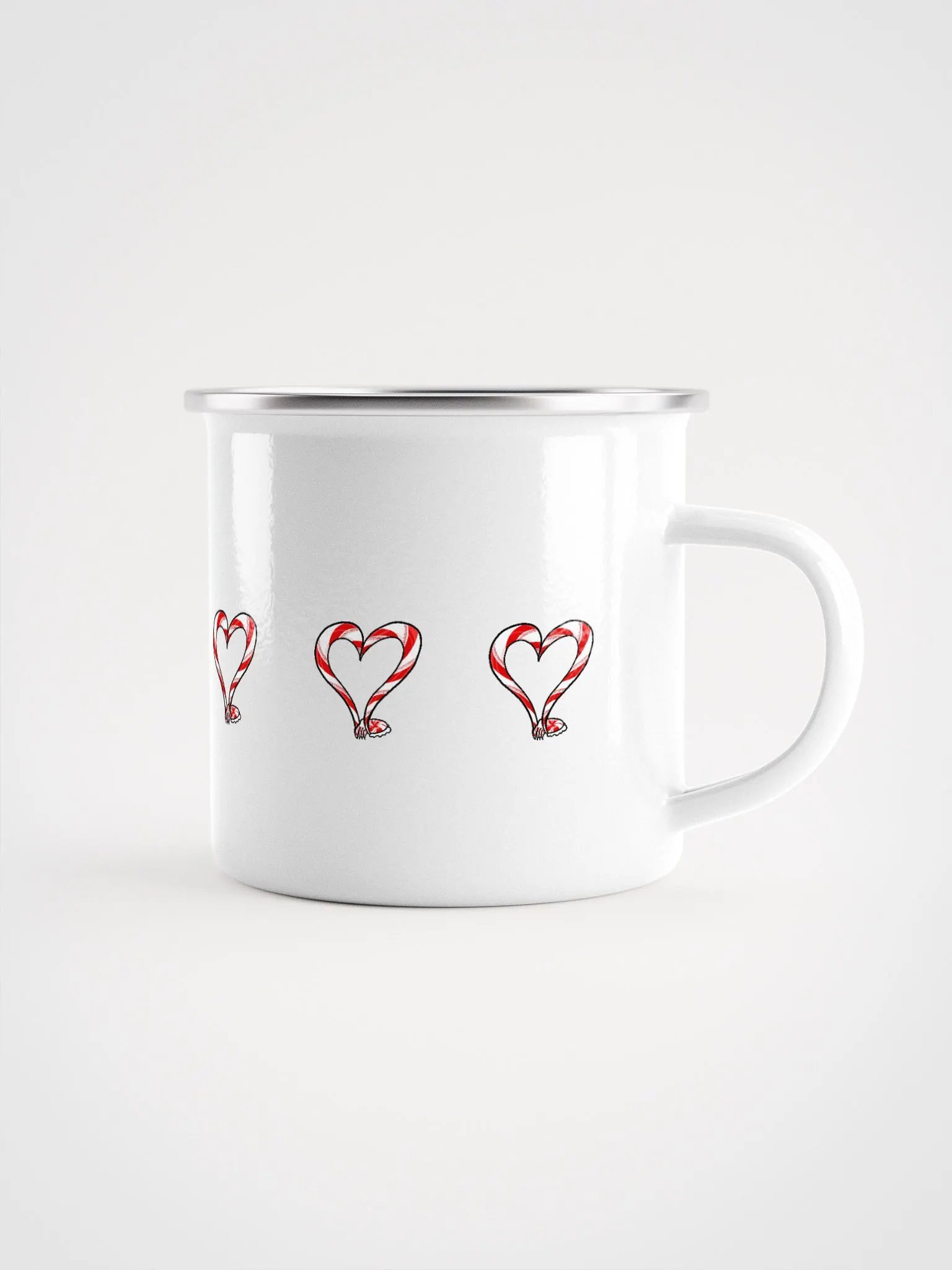 Candy Cane Tentacle Heart Enamle Mug product image (1)