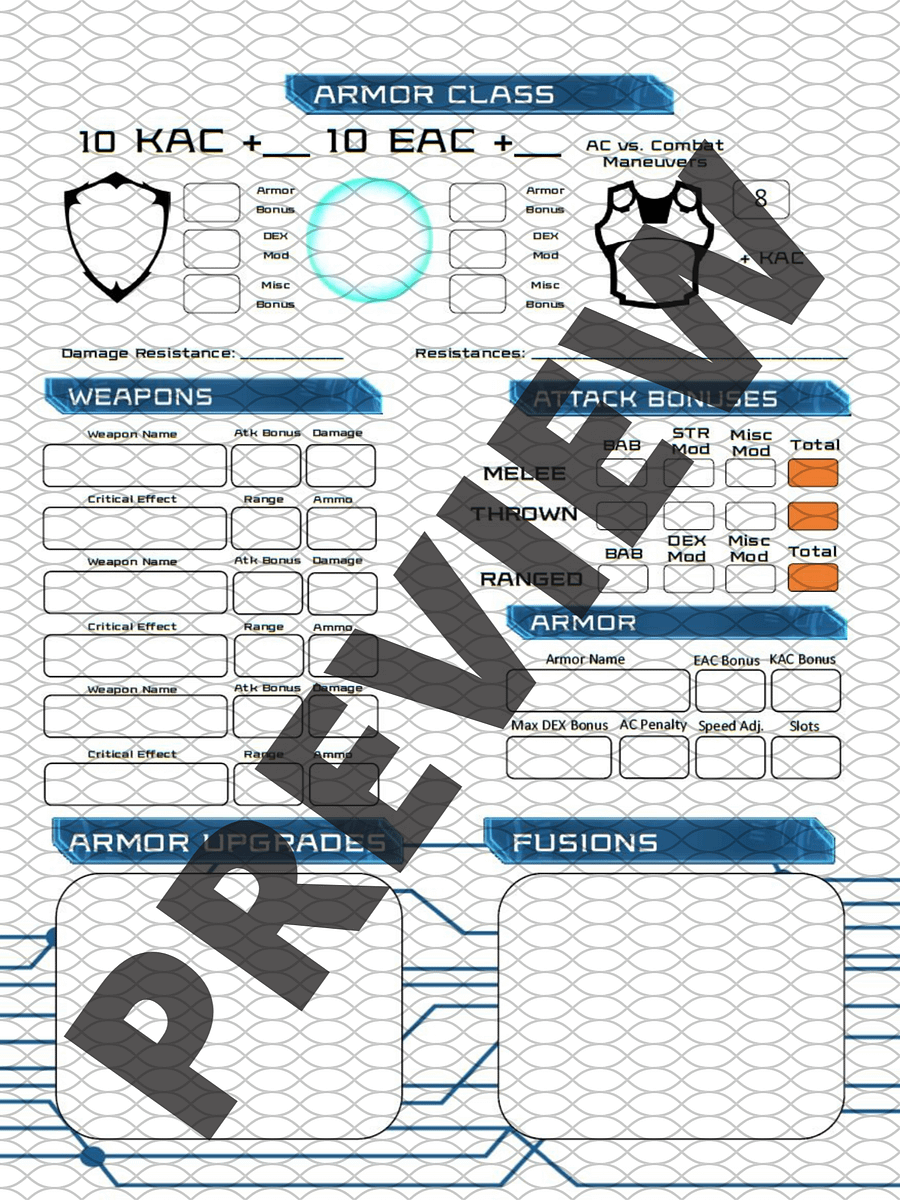 Starfinder Compatable Character Sheet product image (3)