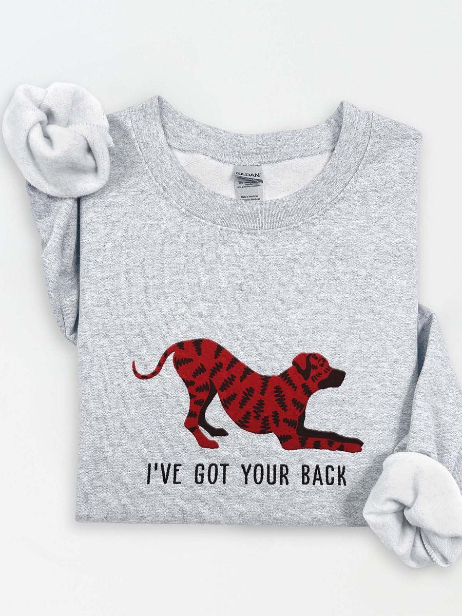 I've Got Your Back Sweatshirt (Embroidered) of a Rhodesian Ridgeback(Brindle) product image (1)