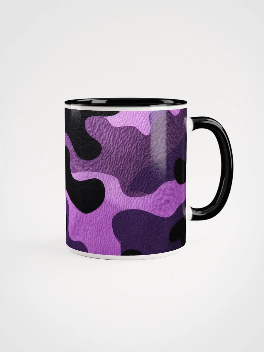 Ceramic Mug with Color inside black and purple camo product image (1)