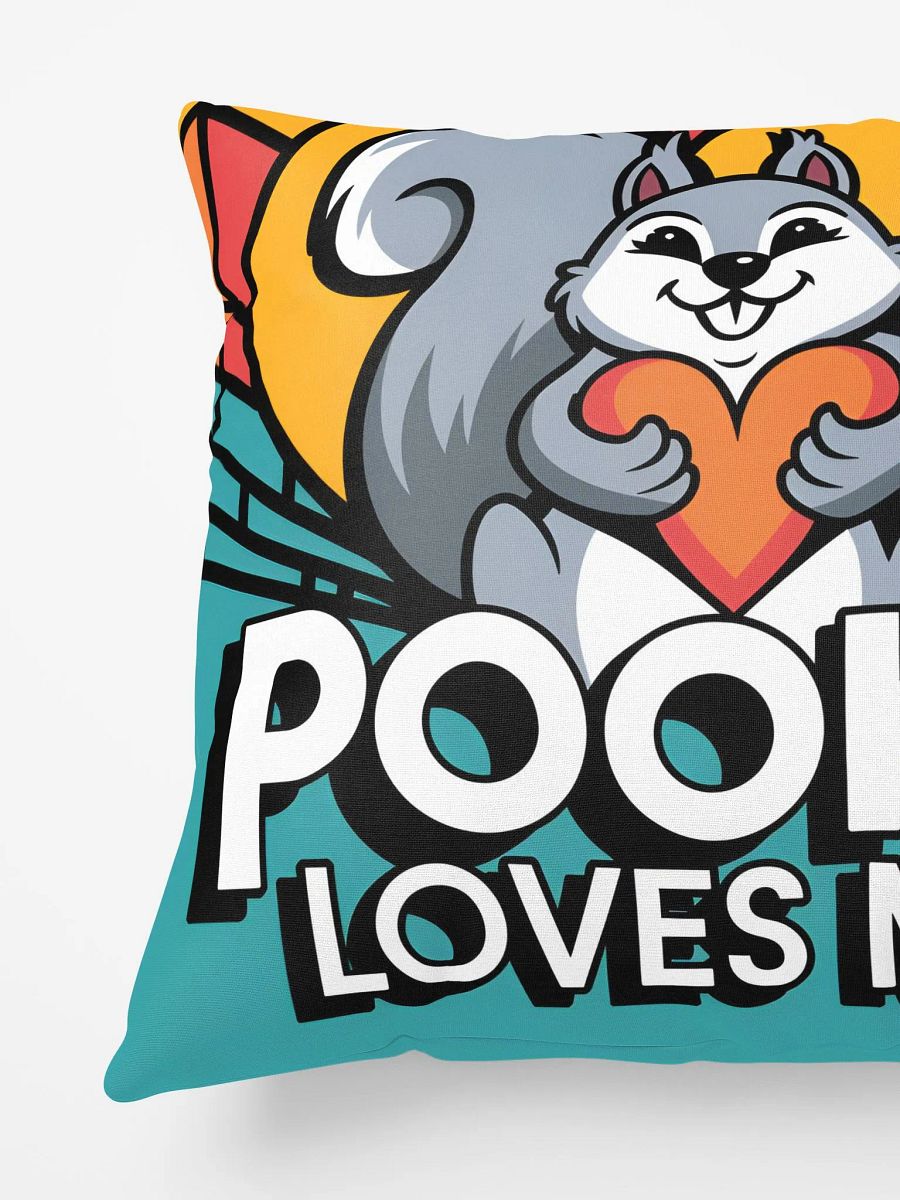 Comfy Pillow: Pooky Loves Me, Colorful, Teal bottom, Sun and Squirrel top with heart product image (5)