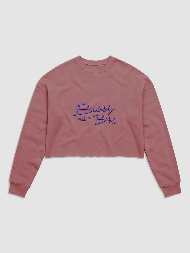 Bubbly and a B*tch (purple shadow design) women's fleece crop sweatshirt product image (18)